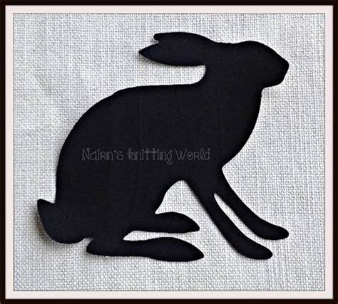 Large Rabbit Hare Applique Patch Made In Black Scottish Fabric Is Cut