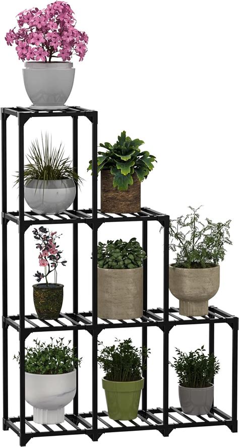 Wtz Soporte Para Plantas Estante Escalonado De Bambú Estantes