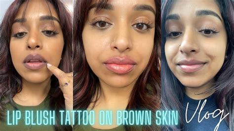 Lip Blush Tattoo On Dark Lips Full 10 Month Healing Process Youtube