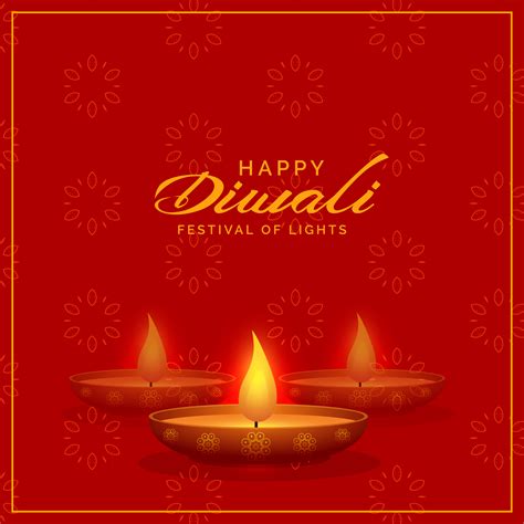 Red Background With Diwali Diya Design Download Free Vector Art