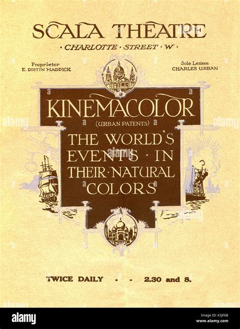 Kinemacolor At The Scala Theatre Charlotte Street London Stock Photo