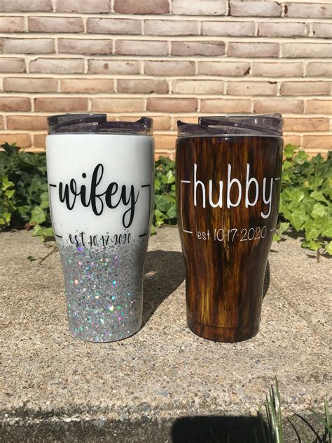 Custom Bride And Groom Tumbler Set Etsy