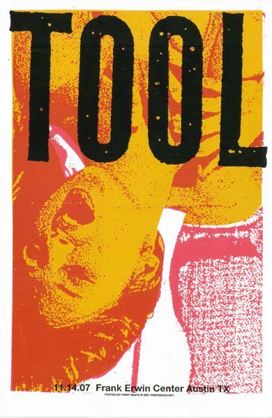 Tool 2007 Frank Erwin Center Austin Tx Music Concert Posters Tool