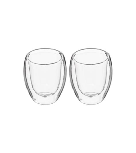 Set De Vasos Expreso De Doble Pared De Cristal