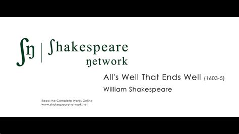 All S Well That Ends Well The Complete Shakespeare HD Restored