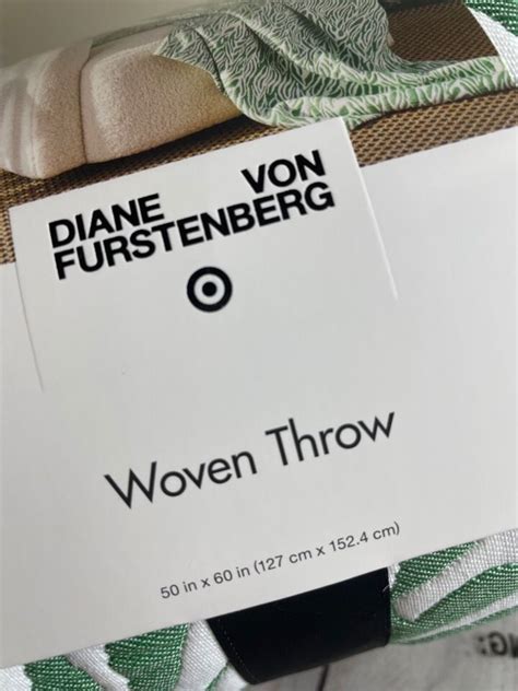 Diane Von Furstenberg Sea Twig Green Throw Blanket DVF For Target 50 X