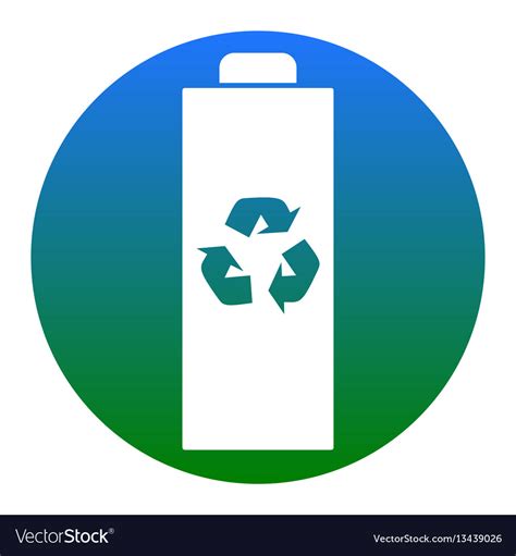 Battery Recycle Sign White Royalty Free Vector Image