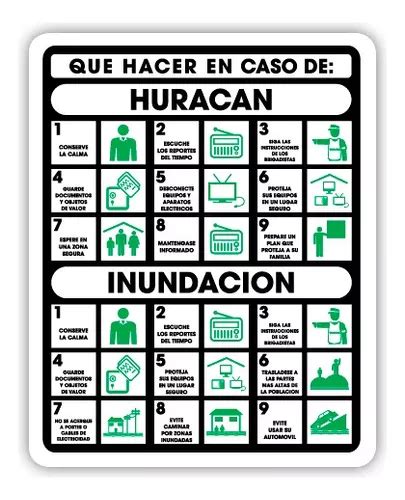 Señalamiento Qué Hacer En Huracán E Inundaciones 20x25