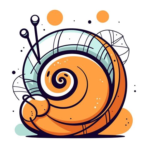 Cartoon caracol em um fundo branco ilustração vetorial em estilo plano