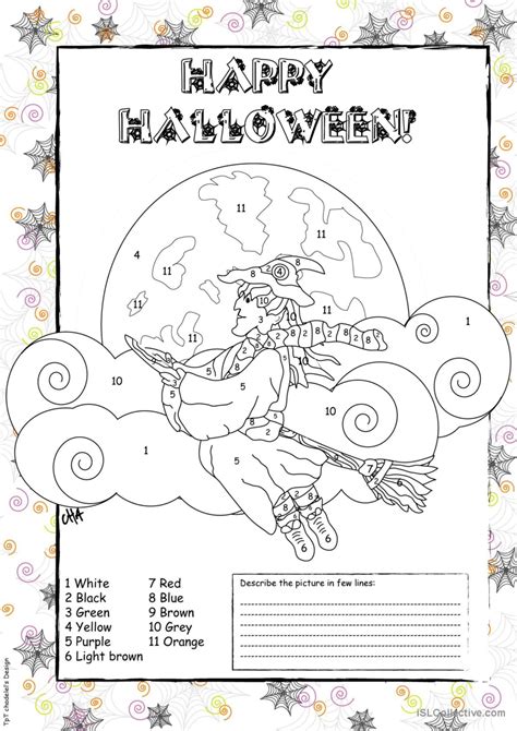 Halloween Coloring Page Pictur… English Esl Worksheets Pdf And Doc