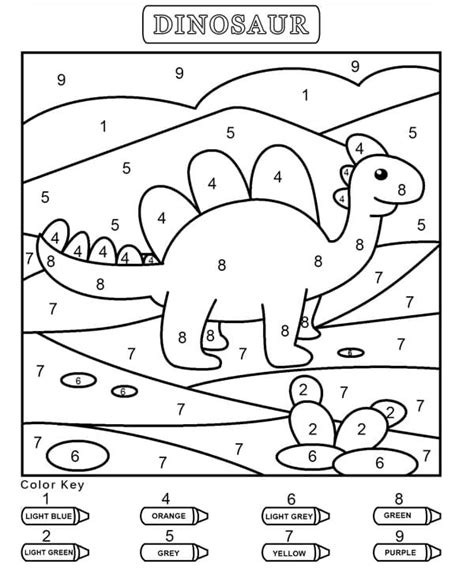 Kostenloser Dinosaurier Malen Nach Zahlen F Rbung Seite Kostenlose