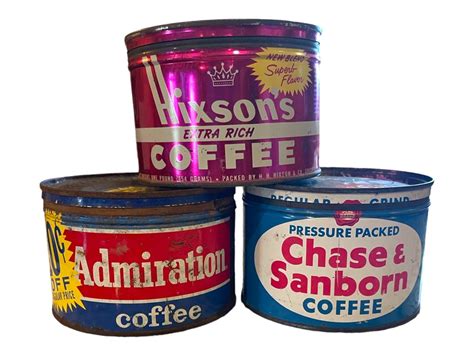 Choice Admiration Hixsons Chase Sanborn One Pound Tin Can Vintage