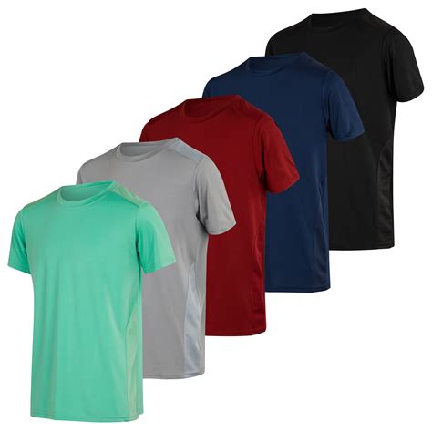 Real Essentials 5 Pack Mens Dry Fit Moisture Wicking Active Athletic