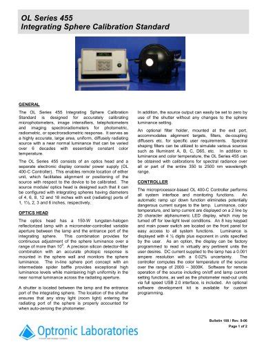 OL 454 Integrating Sphere Calibration Standard - Gooch & Housego ...