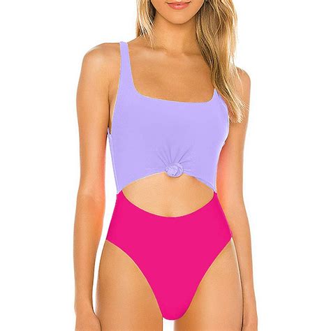 Women High Cut One Piece Swimsuit Sexy Cutout Monokini High Waisted