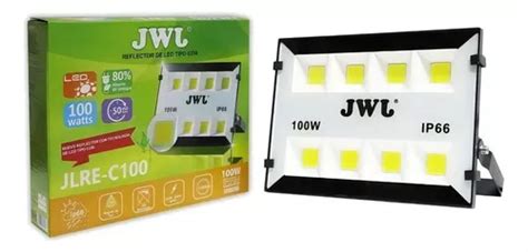 Reflector LED JWJ JLRE C100 100W Con Luz Luz Blanca Y Carcasa Negro