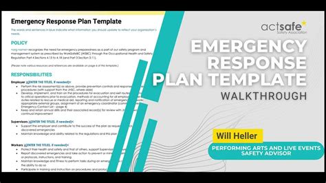 Emergency Response Plan Template Youtube