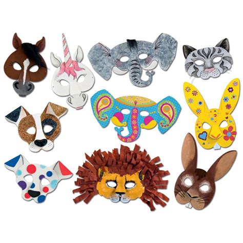 Folia Kindermasken Tiere Aus Pappe 6 Motive Sortiert