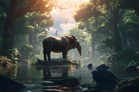 Premium Ai Image Concept Of Harmony Between Humans And Wild Animals