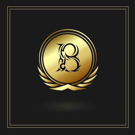 Premium Vector Letter B Luxury Logo Golden Frame