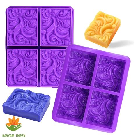 Rectangular Rectangle Wave Silicone Soap Mould 100 Gms For Making