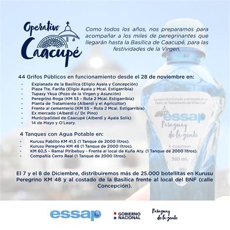 ESSAP Essap se prepara para el Operativo Caacupé