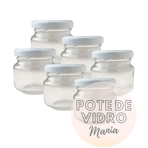 Potes Vidro Ml Tampa Redondo Dourado Nf Ref No Elo Pote De