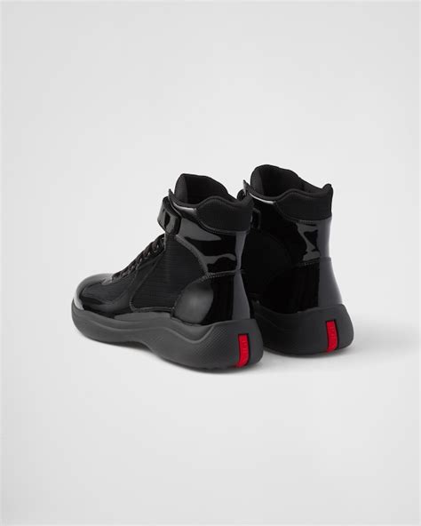 Black Prada Americas Cup High Top Sneakers PRADA