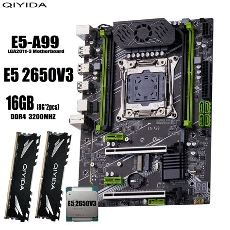 QIYIDA X99 Kit Conjunto de Placa Mãe CPU Xeon E5 2650 V3 Processador