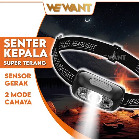 Jual Senter Kepala Sensor Gerak 10 Cm Waterproof Ipx4 Headlamp Tangan Cas Usb Shopee Indonesia