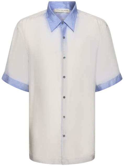 Cassidye Silk Short Sleeved Shirt Dries Van Noten Men Luisaviaroma