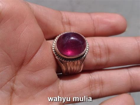 Batu Cincin Permata Merah Delima Natural Ruby Asli Kode 736 Wahyu Mulia