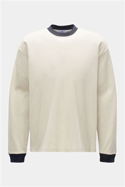Stone Island Crew Neck Long Sleeve Marina Creamnavy Braun Hamburg