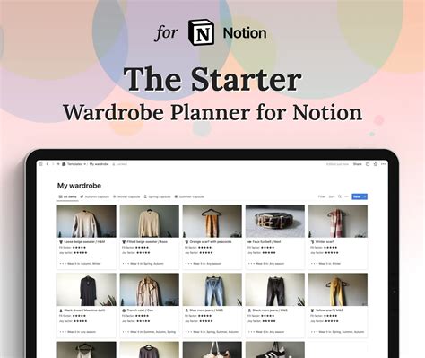 Capsule Wardrobe Template Outfit Planner Template For Notion