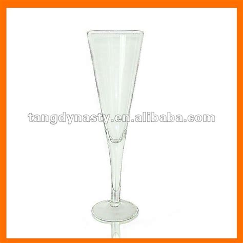 Hand Blown Clear Champagne Glass Thick Stem Champagne Flute Whole Sales