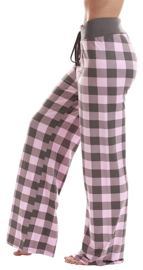 Just Love Women Buffalo Plaid Pajama Pants Sleepwear Pink Charcoal