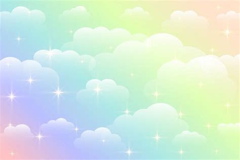 The Sky Is Full Of Stars And Clouds In Pastel Colors As Well As White