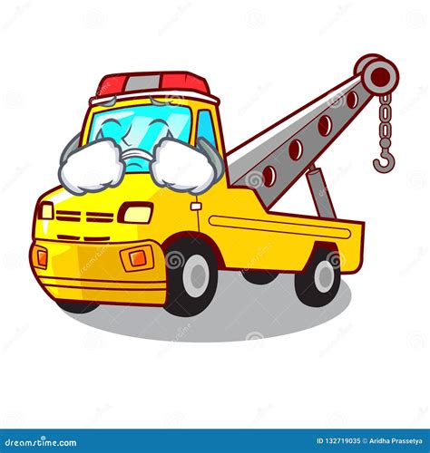 Crying Transportation on Truck Towing Cartoon Car Stock Vector ...