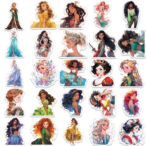 50Pcs Cartoon Princess Stickers - Wholesale Stickers