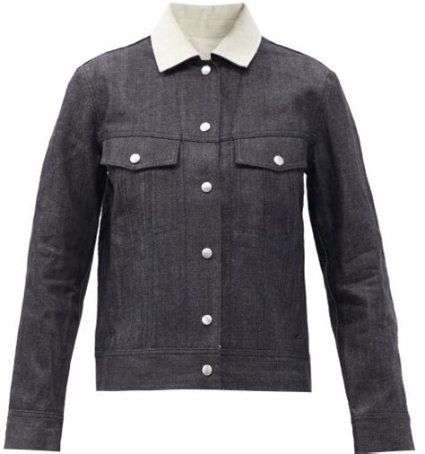 Jil Sander Contrast Collar Raw Denim Jacket Dark Denim Shopstyle