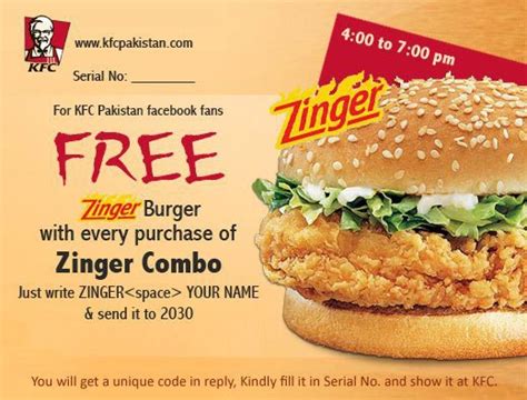 Meals & Deals: KFC Zinger Facebook Deal 2011