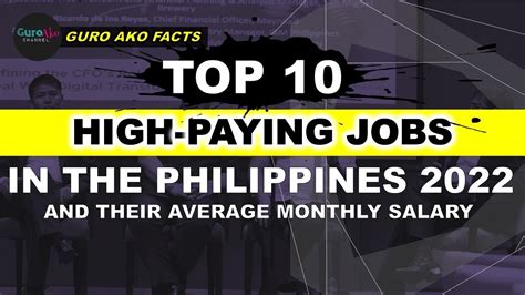 TOP 10 HIGH PAYING JOBS IN THE PHILIPPINES 2022 AND THEIR AVERAGE