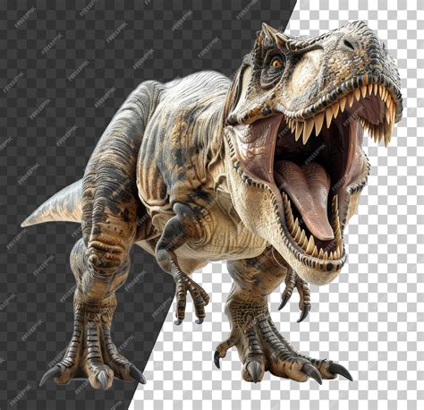 Premium Psd Ferocious Tyrannosaurus Rex Roaring With Open Mouth On