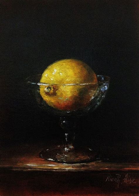 Sold Lemon In Glass Original Oil Painting By Nina R Aide Studio Oil