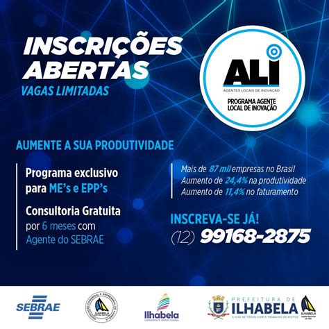 Prefeitura De Ilhabela E Sebrae Abrem Inscri Es Para Microempresas Que