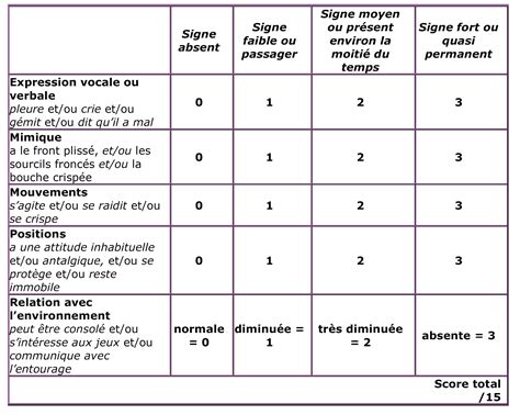 Échelle D’évaluation De La Douleur Chez Le Jeune Enfant De Moins De 6 Ans Evendol Médecin