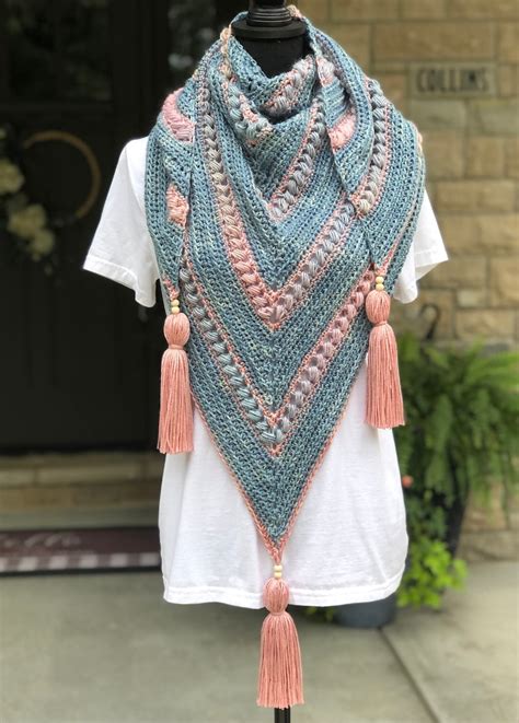 Thundersnow Triangle Scarf Crochet Scarf Pattern Crochet Etsy