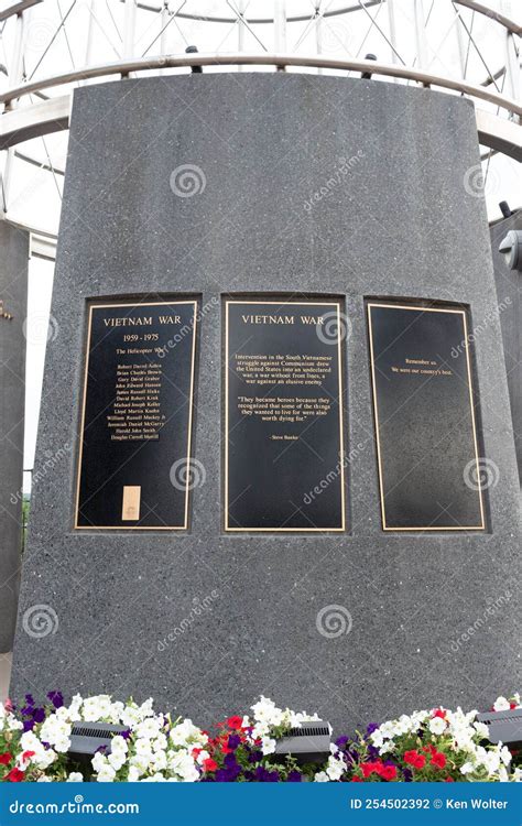 Vietnam War Placard At Stillwater Minnesota Veterans Memorial Monument