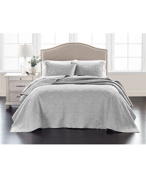 Martha Stewart Collection Embroidered Silky Satin Bedspread King
