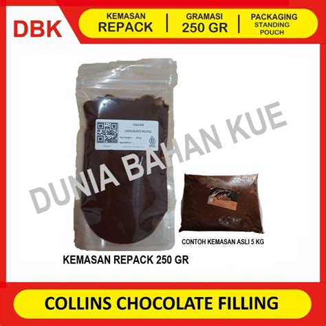 Jual COLLINS CHOCOLATE FILLING REPACK 250 GR COKELAT PASTA COKLAT